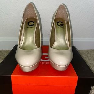 G by Guess GGWINNA Tan Beige High Heel Platform Pumps Stiletto -Size 8M